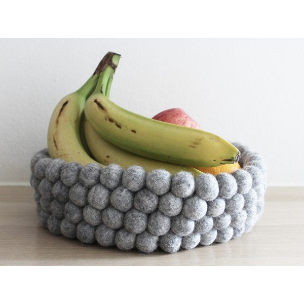 Oceľovosivý guľôčkový vlnený úložný košík Wooldot Ball Basket, ⌀ 28 cm-image-1