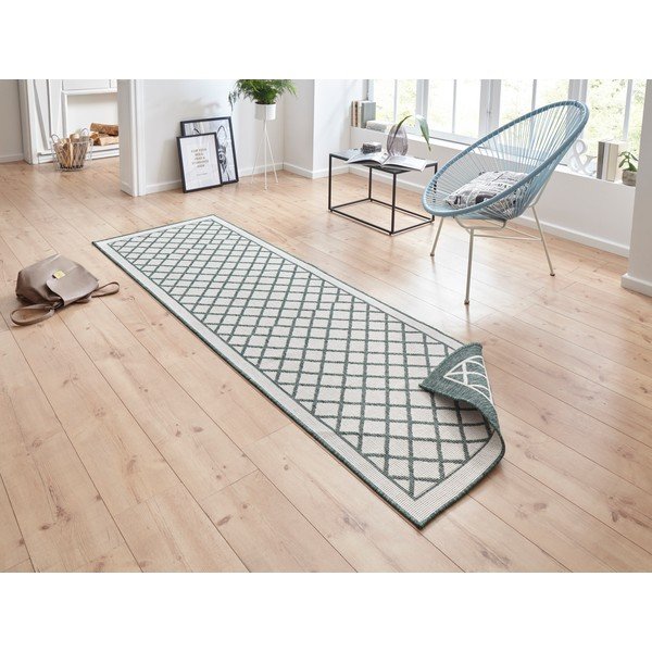 Zeleno-krémový vonkajší koberec NORTHRUGS Sydney, 80 x 250 cm-image-1