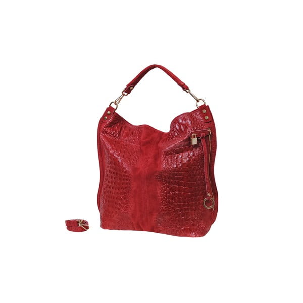 Červená kožená kabelka Andrea Cardone Edvige