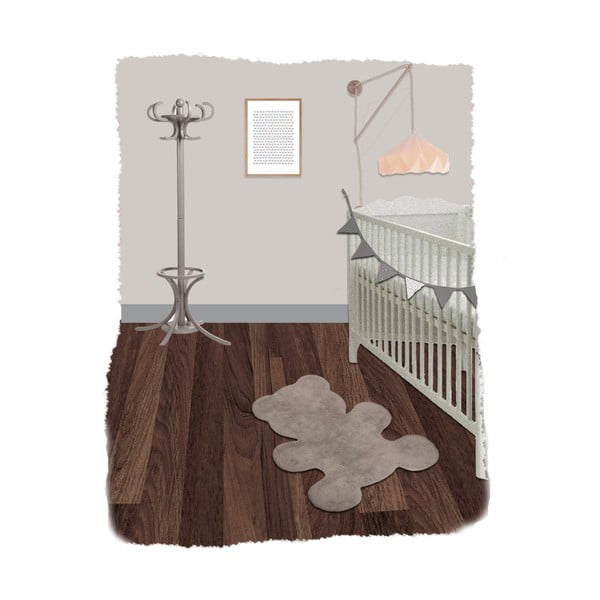 Detský hnedý koberec Nattiot Little Teddy, 80 × 100 cm-image-1