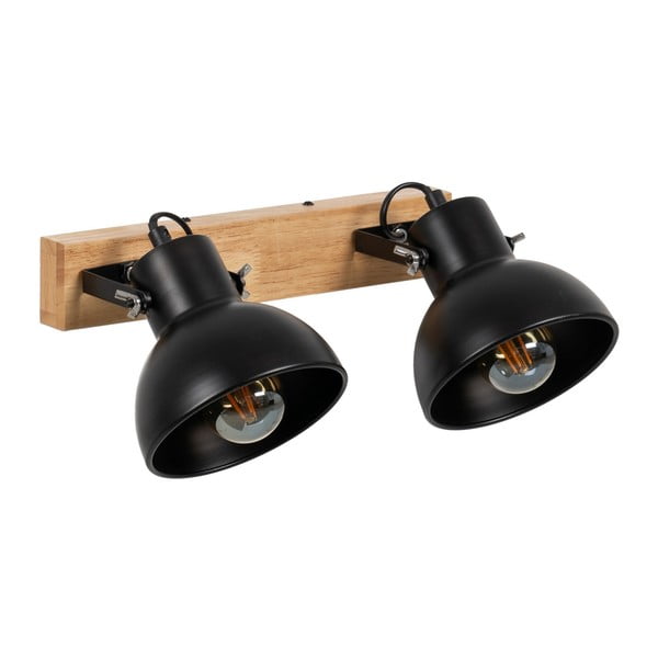 Nástenné svietidlo v čiernej a prírodnej farbe – Ixia-image-2