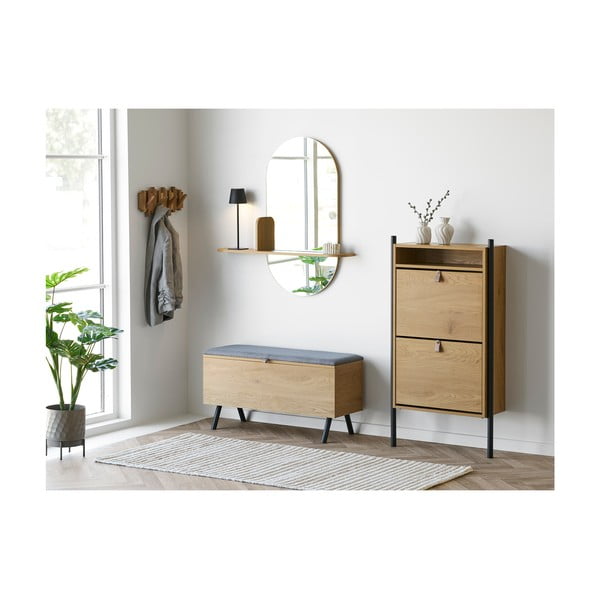 Výklopná skrinka na topánky v dekore duba v prírodnej farbe 62x118x26 cm Barco – House Nordic-image-2