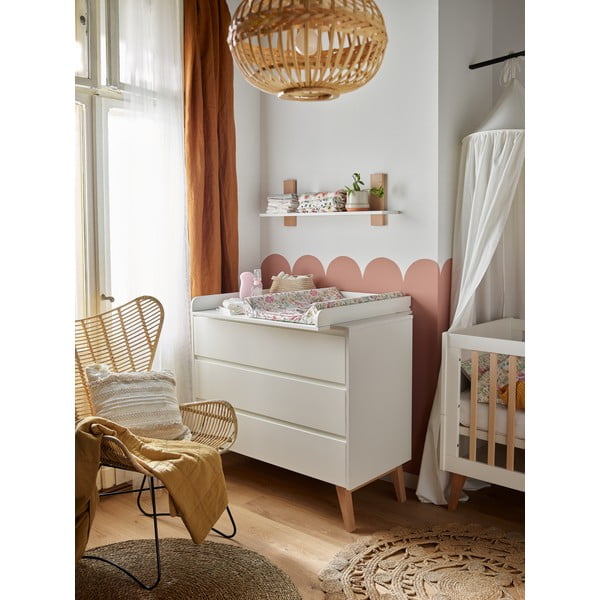 Biela detská komoda so zásuvkami Pinio Swing, 100 x 92 cm-image-3