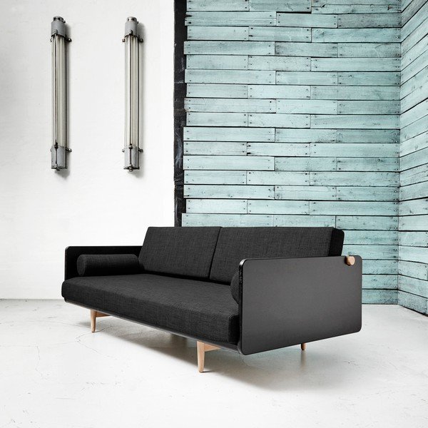 Rozkladacia pohovka Karup Deva Black/Raw Oak/Dark-image-1