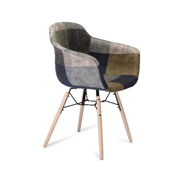 Sivá jedálenská stolička s nohami z bukového dreva Furnhouse Flame Patch-image-2