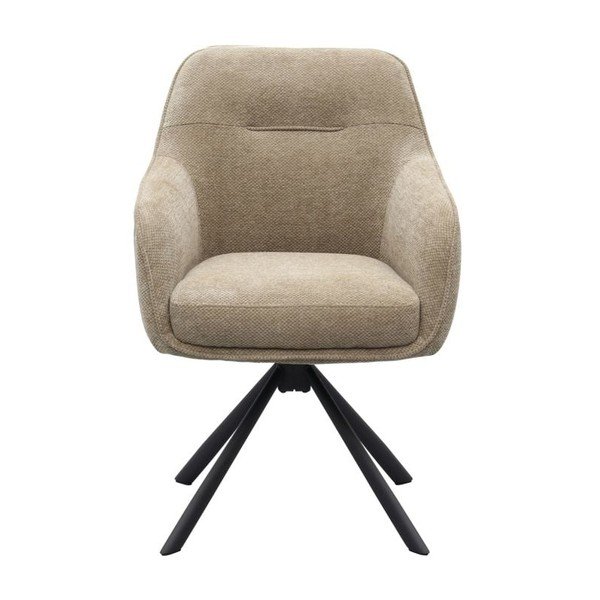 Taupe čalúnené jedálenské kreslo s podrúčkami Avola – Unique Furniture-image-1