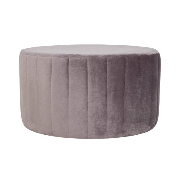 Sivý puf so zamatovým poťahom House Nordic Melby, ø 75 cm
