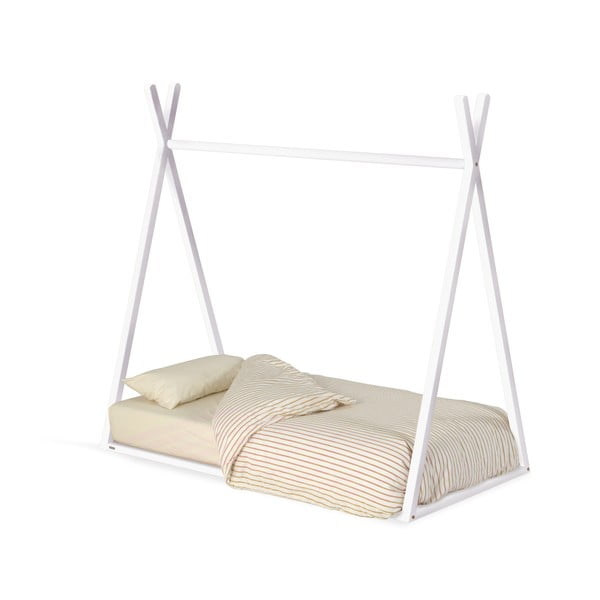 Biela domčeková detská posteľ z bukového dreva 70x140 cm Maralis - Kave Home