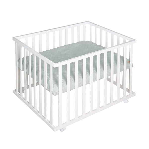 Biela detská ohrádka na kolieskach 100x75 cm Style – Roba