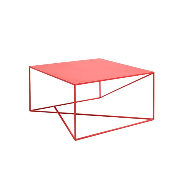 Červený konferenčný stolík Custom Form Memo, šírka 80 cm