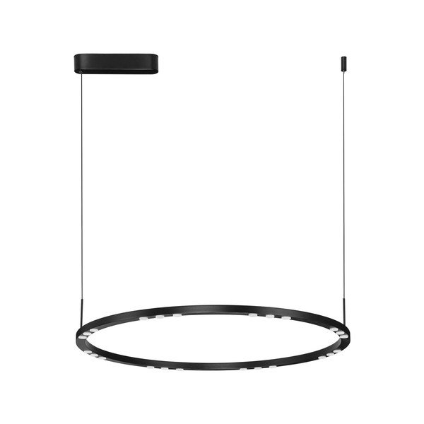 Matne čierne hliníkové LED závesné svietidlo so stmievačom ø 80 cm Lunette – Nova Luce