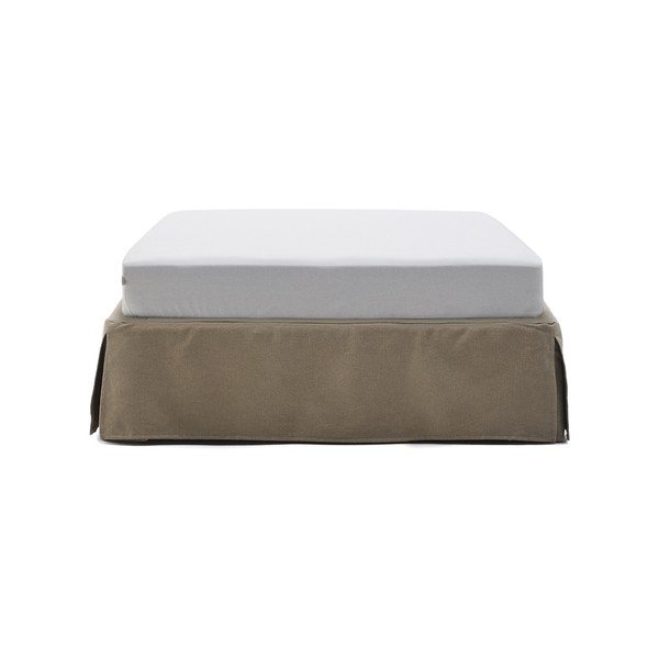 Taupe čalúnená jednolôžková posteľ bez čela 90x200 cm Jaira – Kave Home-image-2