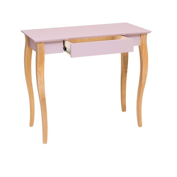 Ružový písací stôl Ragaba Lillo, dĺžka 85 cm-image-1