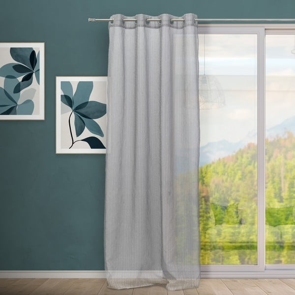 Sivá záclona 140x260 cm Vertical Thread – Casa Selección-image-1