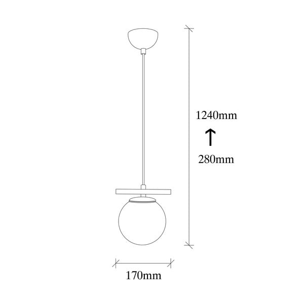 Biele/čierne závesné svietidlo so skleneným tienidlom ø 15 cm Üzüm – Opviq lights-image-3