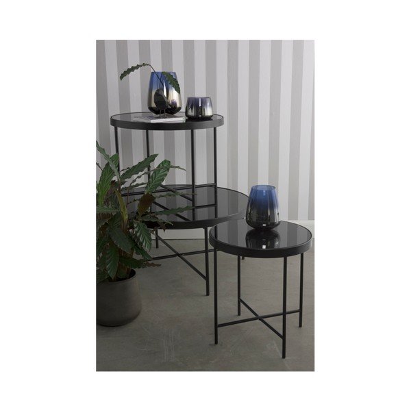 Čierny príručný stolík Leitmotiv Smooth, ⌀ 42,5 cm-image-1