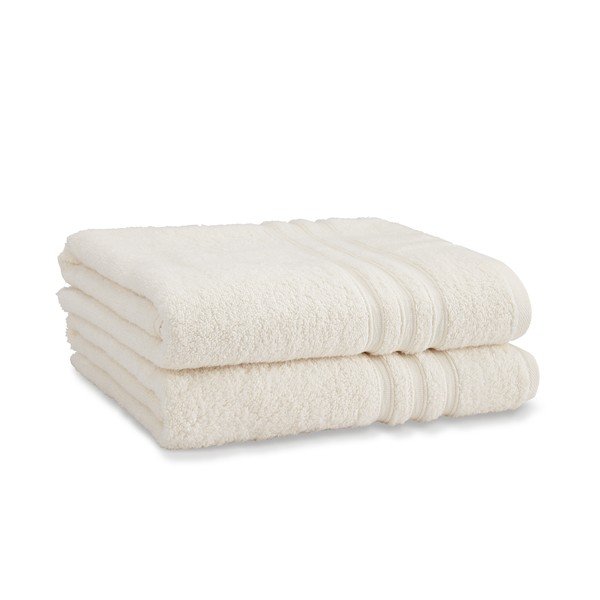 Krémové froté bavlnené osušky v súprave 2 ks 90x140 cm Zero Twist – Catherine Lansfield