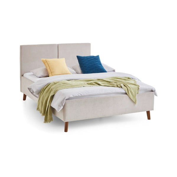 Béžová čalúnená dvojlôžková posteľ s roštom 140x200 cm Piano – Meise Möbel-image-4