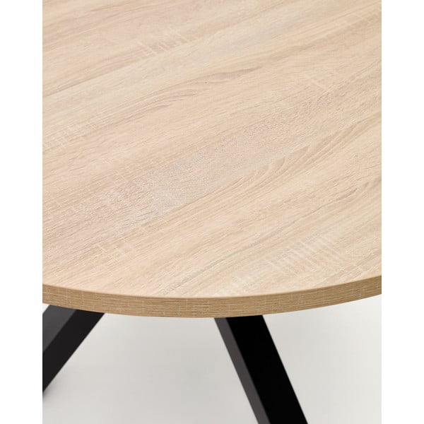 Okrúhly jedálenský stôl v čierno-prírodnej farbe ø 120 cm Argo – Kave Home-image-4