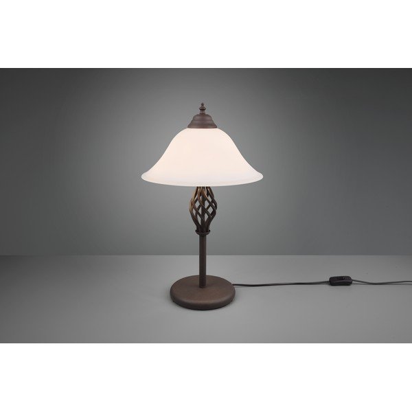 Tmavohnedá stolová lampa so skleneným tienidlom (výška  50 cm) Rustica – Trio-image-4