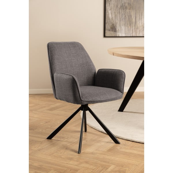 Svetlosivé čalúnené jedálenské kreslá v súprave s podrúčkami 2 ks Glenda – Actona-image-1