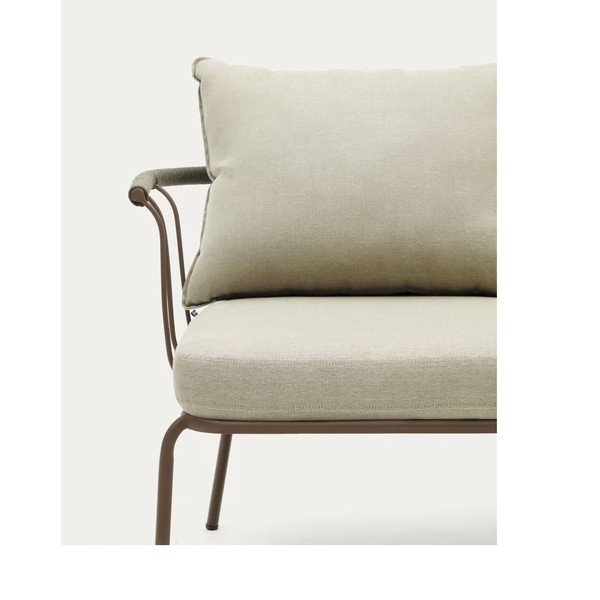 Svetlozelená/béžová záhradná pohovka Salguer - Kave Home-image-4