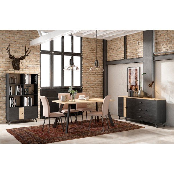 Jedálenský stôl s doskou v dubovom dekore 90x160 cm Texas – Marckeric-image-1