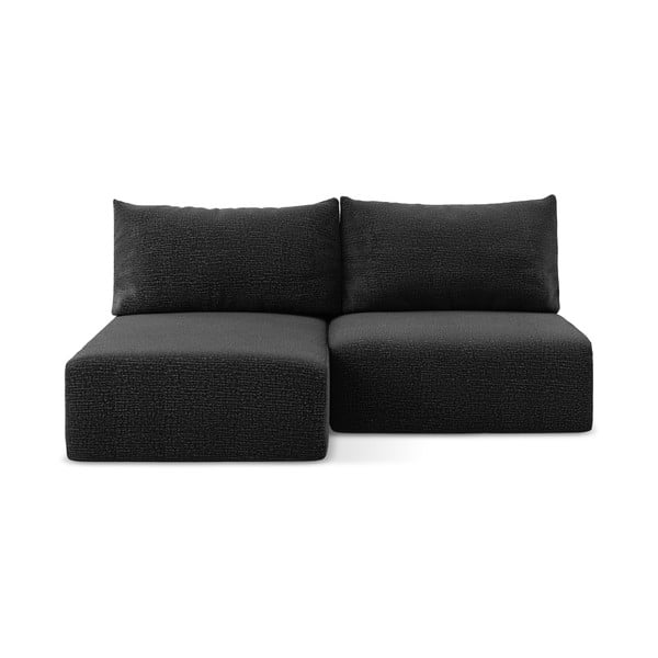 Čierna rozkladacia/s úložným priestorom rohová pohovka (ľavý roh) Kalena – Makamii