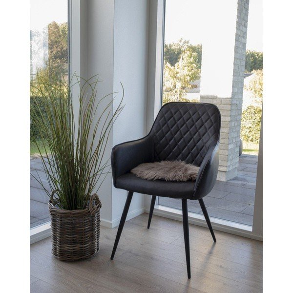 Tmavomodré čalúnené jedálenské kreslá v súprave s podrúčkami 2 ks Harbo – House Nordic-image-1