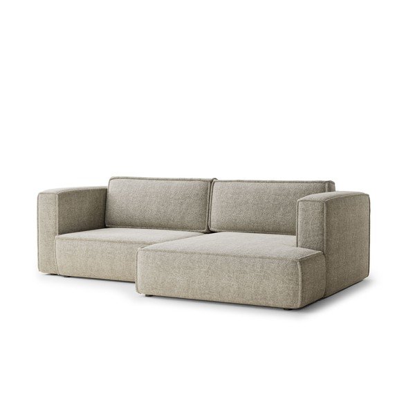 Béžová ženilková rozkladacia/s úložným priestorom rohová pohovka (pravý roh/s leňoškou) Velto – Maison de Rêve