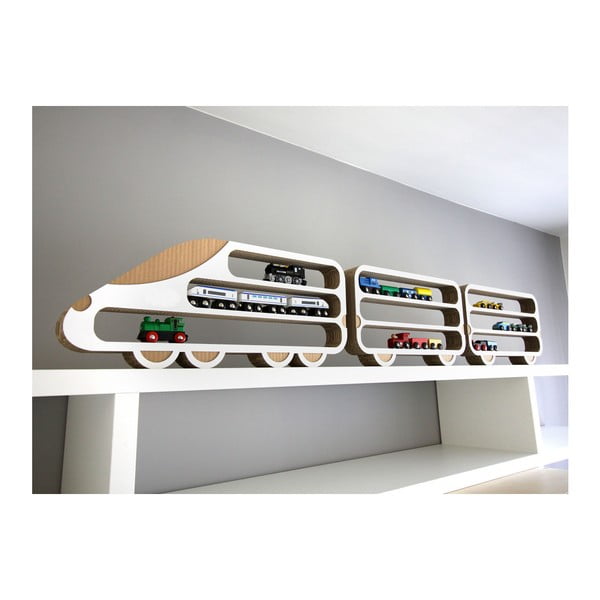 Set 3 poličiek Unlimited Design for kids Lokomotíva a 2 vagónov-image-4