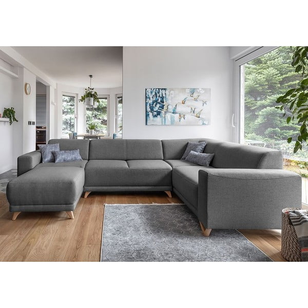 Sivá rozkladacia/s úložným priestorom rohová pohovka (pravý roh/do tvaru "U") Classy Sophie – Miuform-image-1