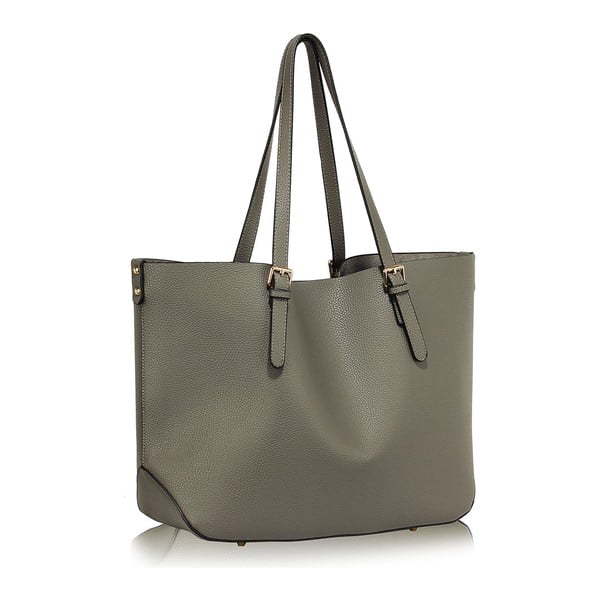 Sivá kabelka z eko kože L & S Bags Shopper