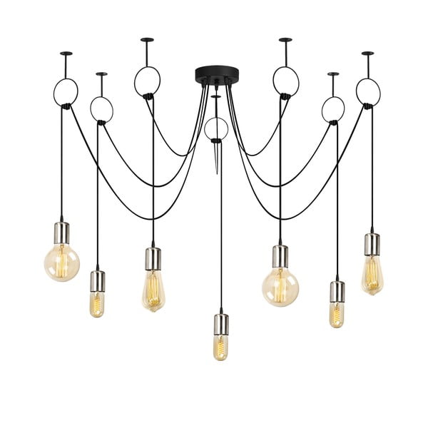 Čierne závesné svietidlo pre 7 žiaroviek Opviq lights Sirin-image-2