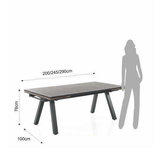 Hliníkový záhradný jedálenský stôl 100x200 cm Thilia – Tomasucci-image-4