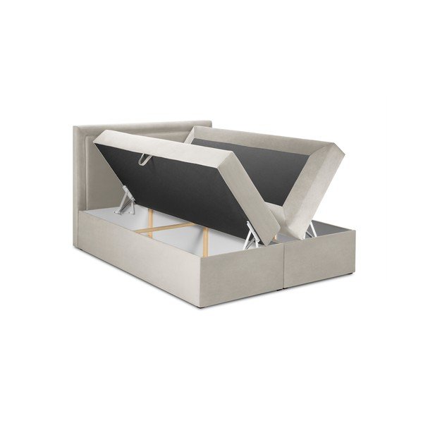 Béžová zamatová dvojlôžková posteľ Mazzini Beds Yucca, 180 x 200 cm-image-4