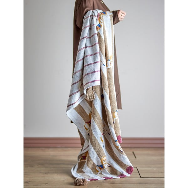 Bielo-hnedá deka 130x160 cm Merry-go-round – Bloomingville-image-1