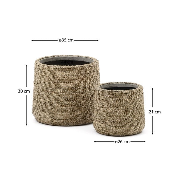 Obaly na kvetináče v súprave 2 ks z cementu ø 35 cm Sigal – Kave Home-image-3