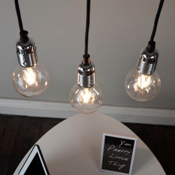 Čierne trojramenné závesné svietidlo s detailami v striebornej farbe Sotto Luce Uno-image-1