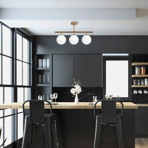 Stropné svietidlo v bronzovej farbe so skleneným tienidlom ø 15 cm Atmaca – Opviq lights-image-1