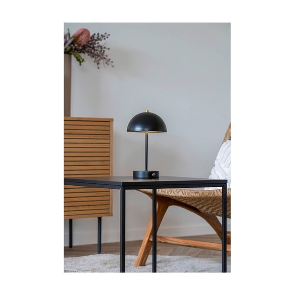Lesklá čierna LED stolová lampa (výška 25 cm) Holt – House Nordic-image-2