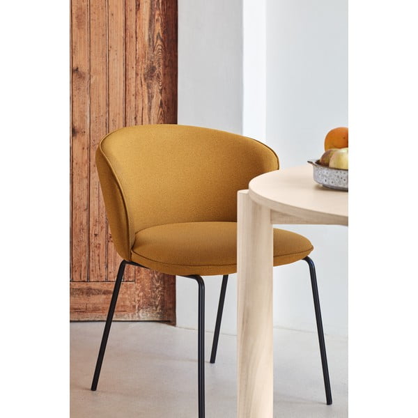 Čalúnené jedálenské kreslá v súprave 2 ks v horčicovej farbe Add – Teulat-image-2