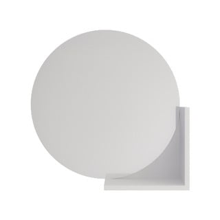Nástenné zrkadlo s bielou poličkou Skandica Lucija, ø 60 cm