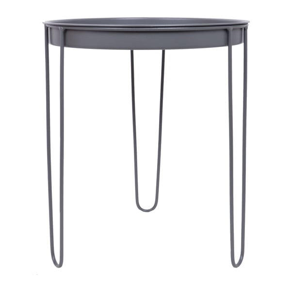 Sivý kovový záhradný stolík Ewax Skinny, ⌀ 39,5 cm