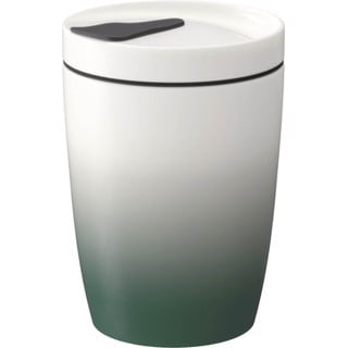 Zeleno-biely porcelánový termohrnček Villeroy & Boch Like To Go & To Stay, 290 ml