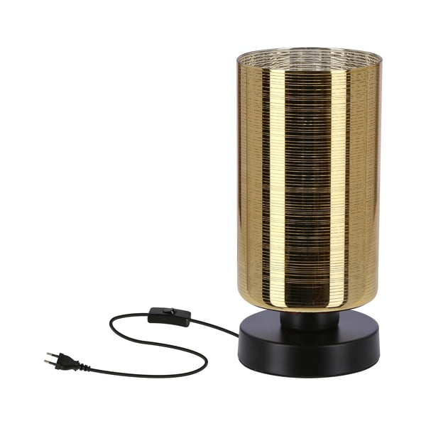 Stolová lampa so skleneným tienidlom v čierno-zlatej farbe (výška 25 cm) Cox – Candellux Lighting