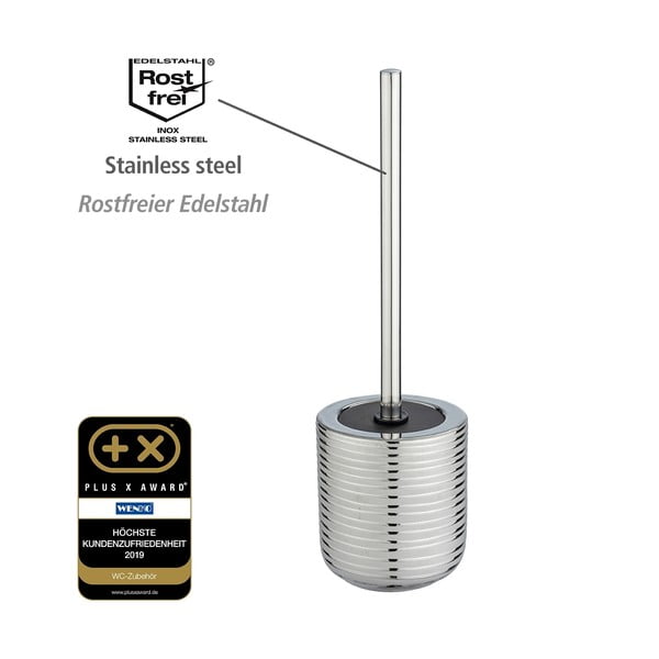 Keramická WC kefa v striebornej farbe Vilalba - Wenko-image-4