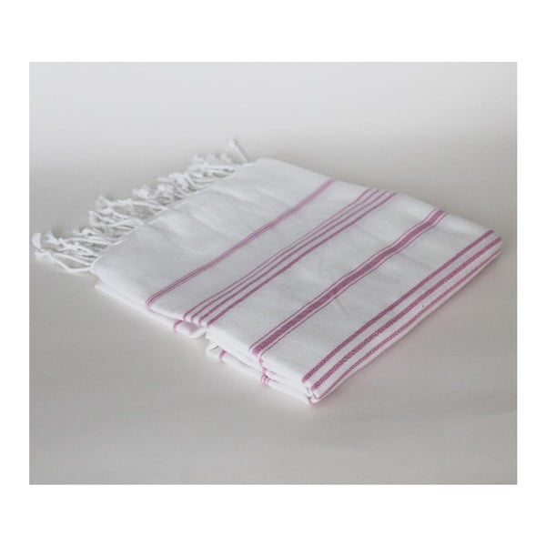 Peshtamal Stripy White/Pink, 100x180 cm