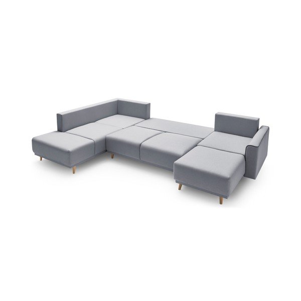 Sivá rohová rozkladacia pohovka s leňoškou Bobochic Paris Panoramique XXL Mola, pravý roh-image-4