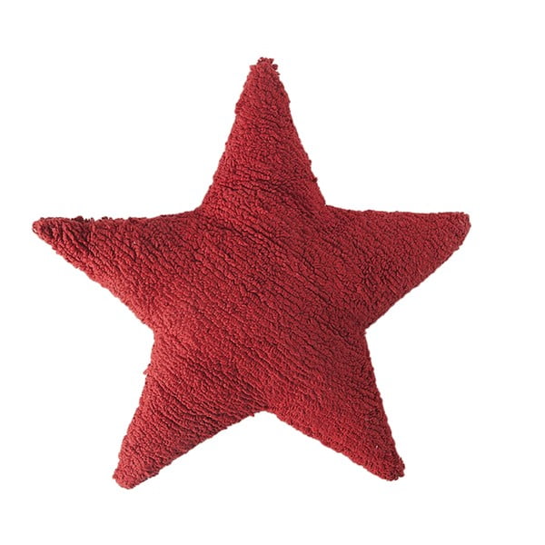 Červený bavlnený ručne vyrobený vankúš Lorena Canals Star, 54 x 54 cm